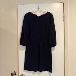 Boden Navy Cotton Long Sleeve Dress with pockets